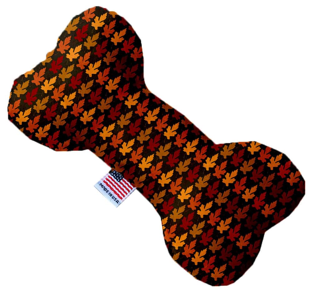 Pet and Dog Plush Heart or Bone Toy, "Fall Harvest Group" (Available in different sizes, and 12 different pattern options!) Autumn Leaves 8" Plush Bone