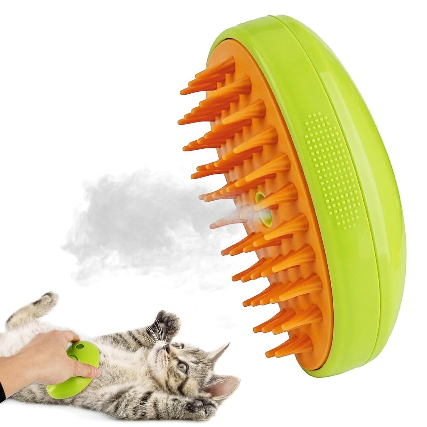 Cat Steam Brush Steamy Dog Brush 3 In 1 Electric Massage Spray Cat Hair Brush 1 Piece (Color May Vary)