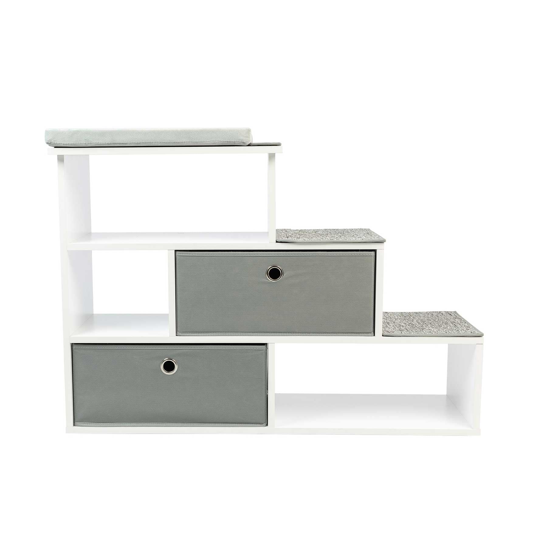 Petfusion Pet Step Window Perch Bookshelf W/ Storage Baskets 28    Tall Dog And Cat Perch, 8    Stair Height Multi-Functional Mo