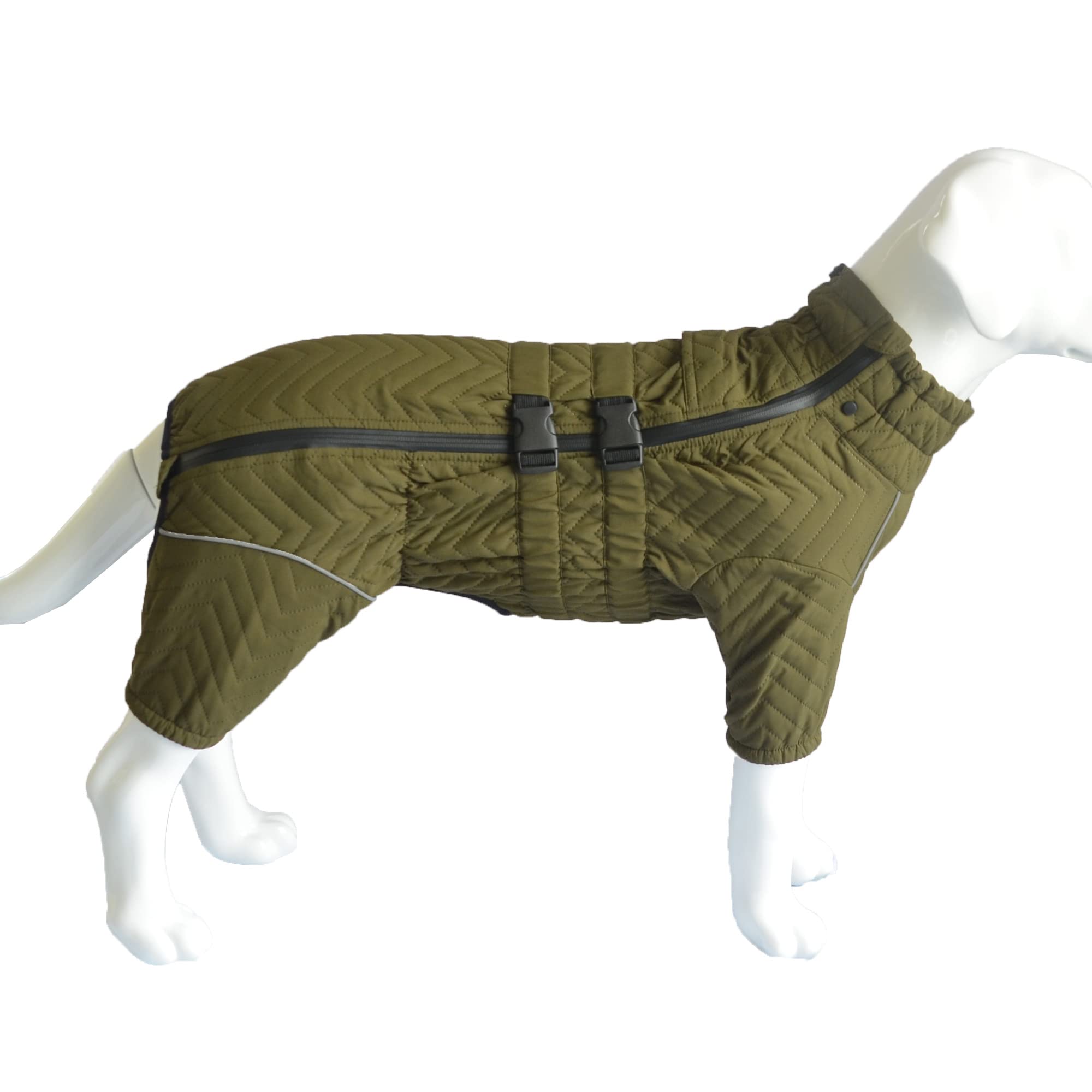 Warm Double Layers Dog Coat, 4 Legs Covered Windproof Waterproof Reflective Vest, Outdoor Skating Costume For Small Medium Large