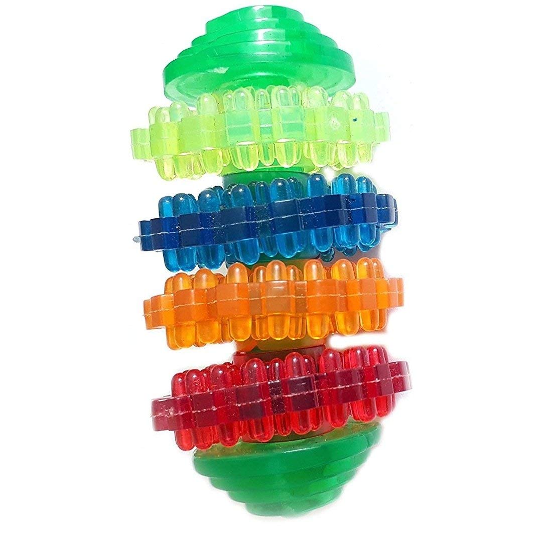 Woofy Non Toxic Latex 5 Rim & Spiked Chew Toy For Dogs & Puppies Teething Toy For Dogs & Puppies With Dog Tag (Free One Peice)