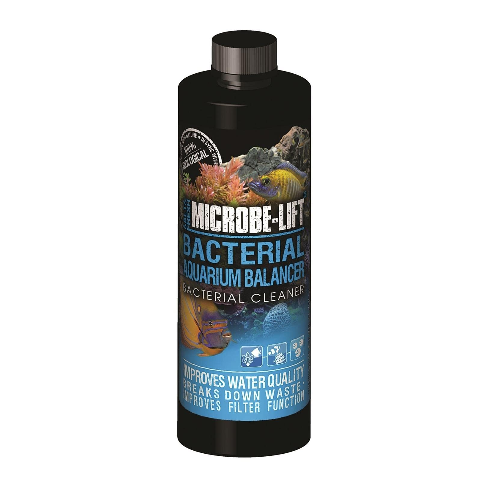 MICROBE-LIFT Bacterial Cleaner and Balancer for Salt and Fresh Water Tanks and Aquariums, Reduces Organic Waste and Prevents New