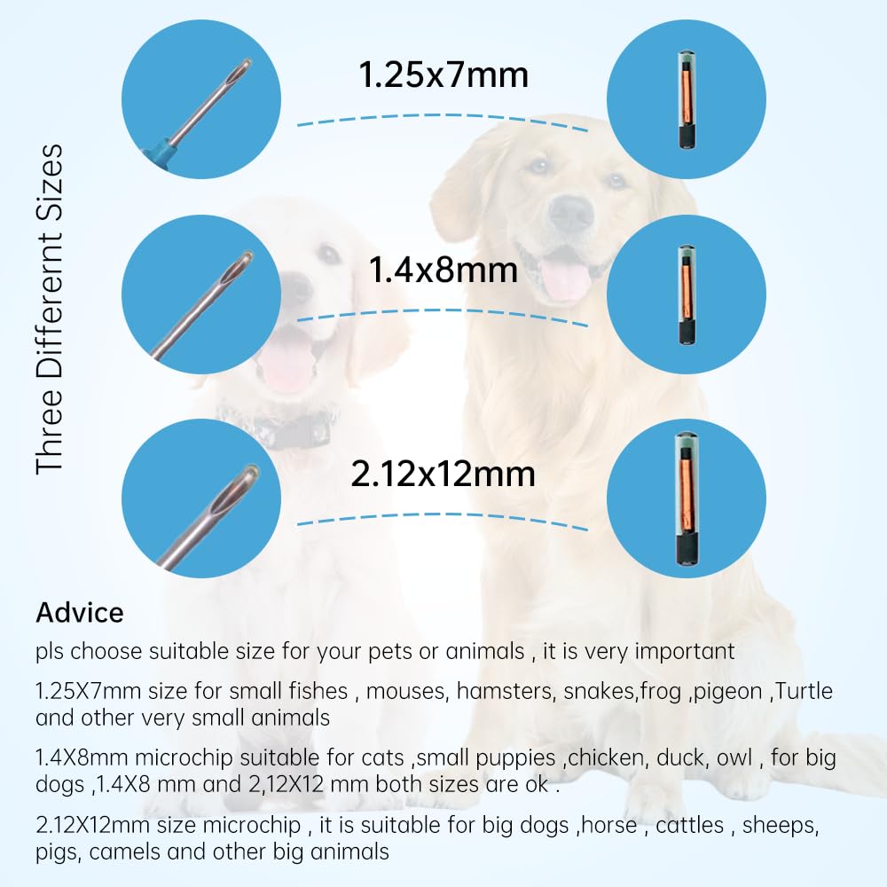 10 Packs 1.25X7Mm Taeing Pet Microchips, 134.2Khz Pet Cats Dogs Microchips Implant Kit For Veterinary Management
