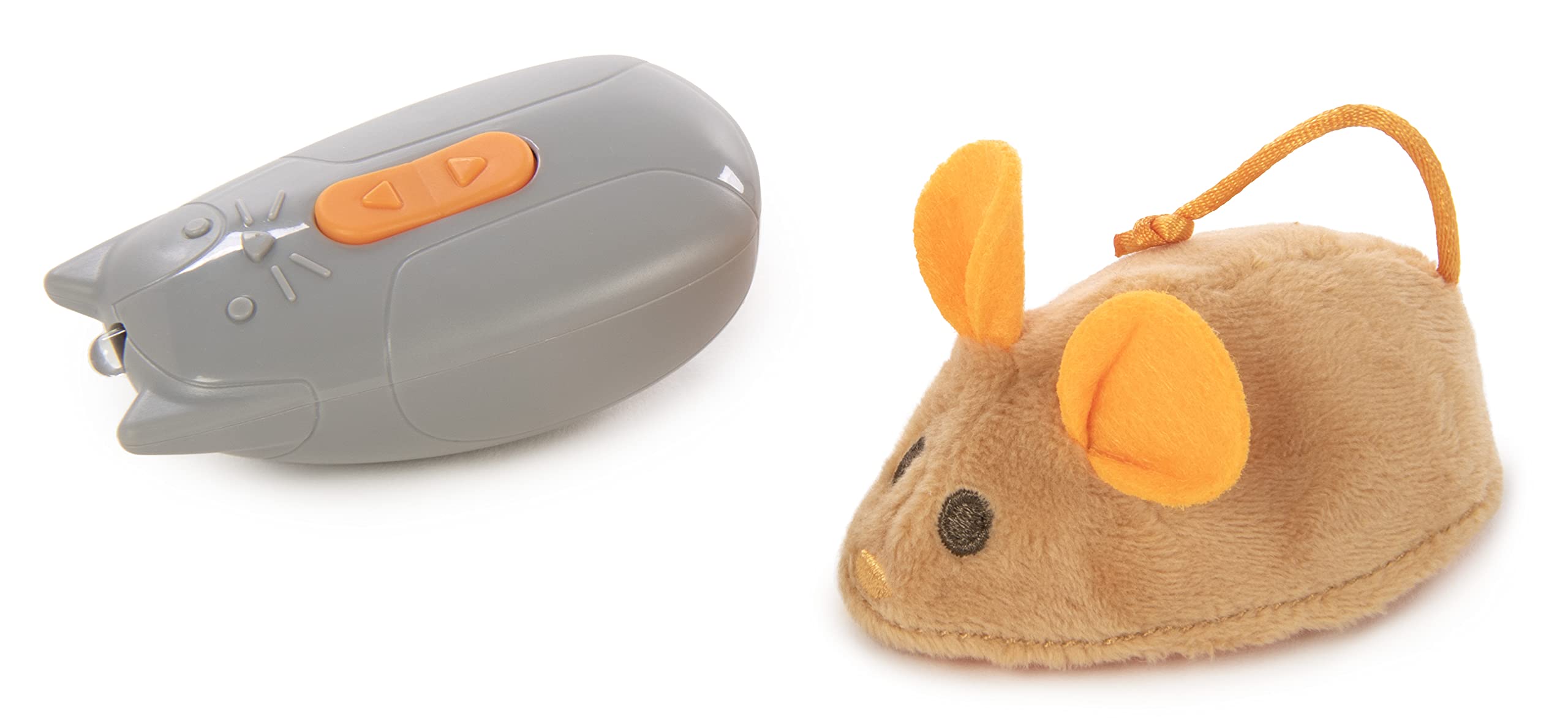 Smartykat Race 'N Chase Electronic Motion Remote Controlled Mouse Cat Toy, Battery Powered - Gray/Orange, One Size