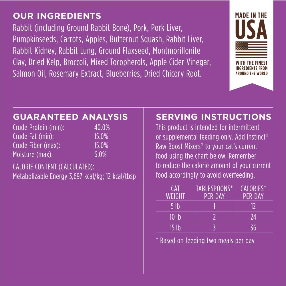 Instinct Raw Boost Mixers Freeze Dried Raw Cat Food Topper, Grain Free Cat Food Topper