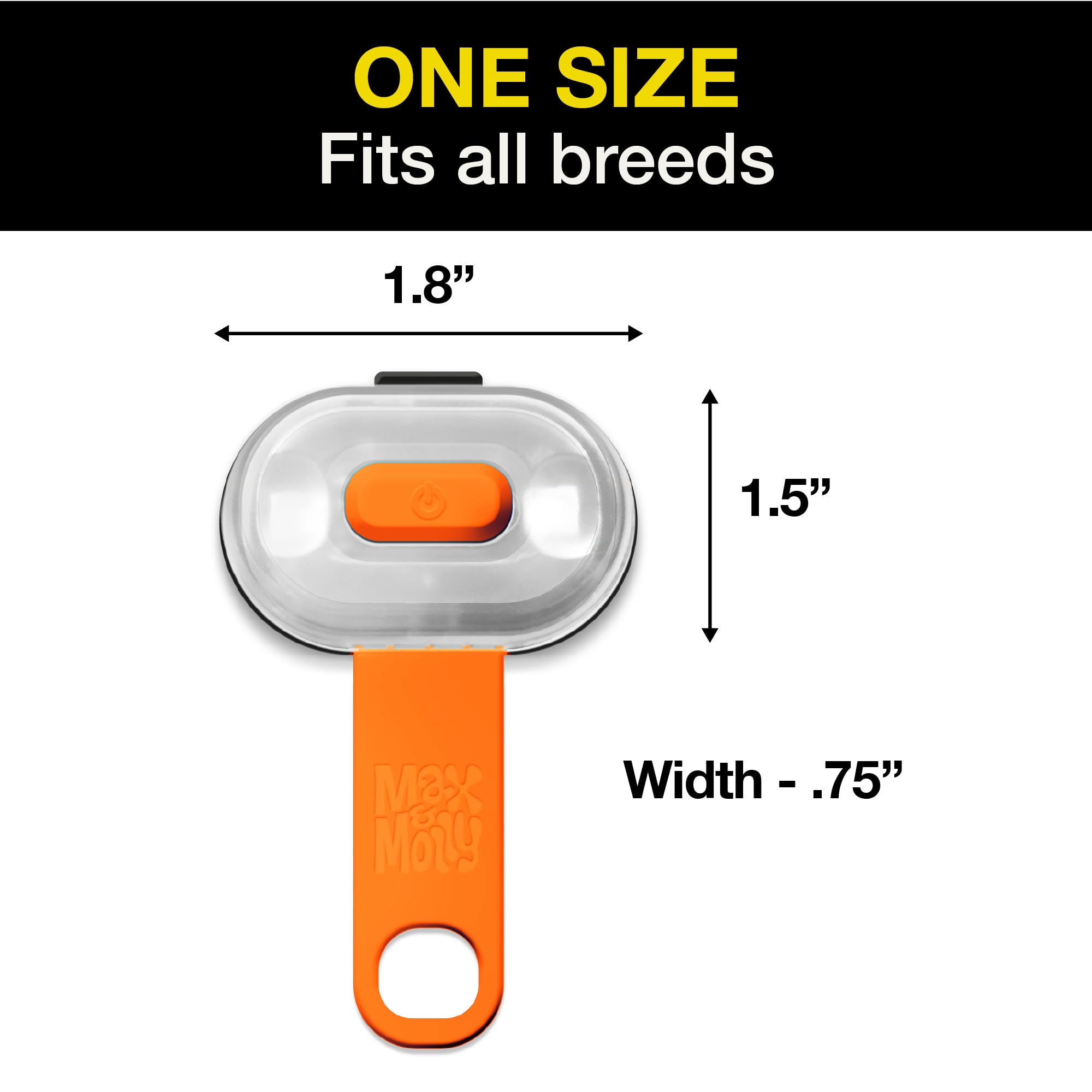 Max & Molly USB Rechargeable LED Dog Collar Light - Waterproof Safety Light for Night Walks, Hiking, Running, Biking