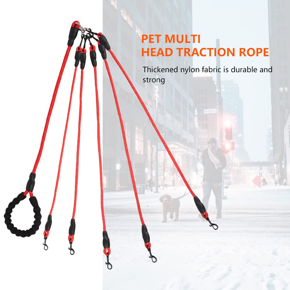 Five Dog Leash,Comfortable 5 Dog Leash With Reflective,360 Swivel No Tangle Five Dog Training Leash,For Large Medium Small Dogs