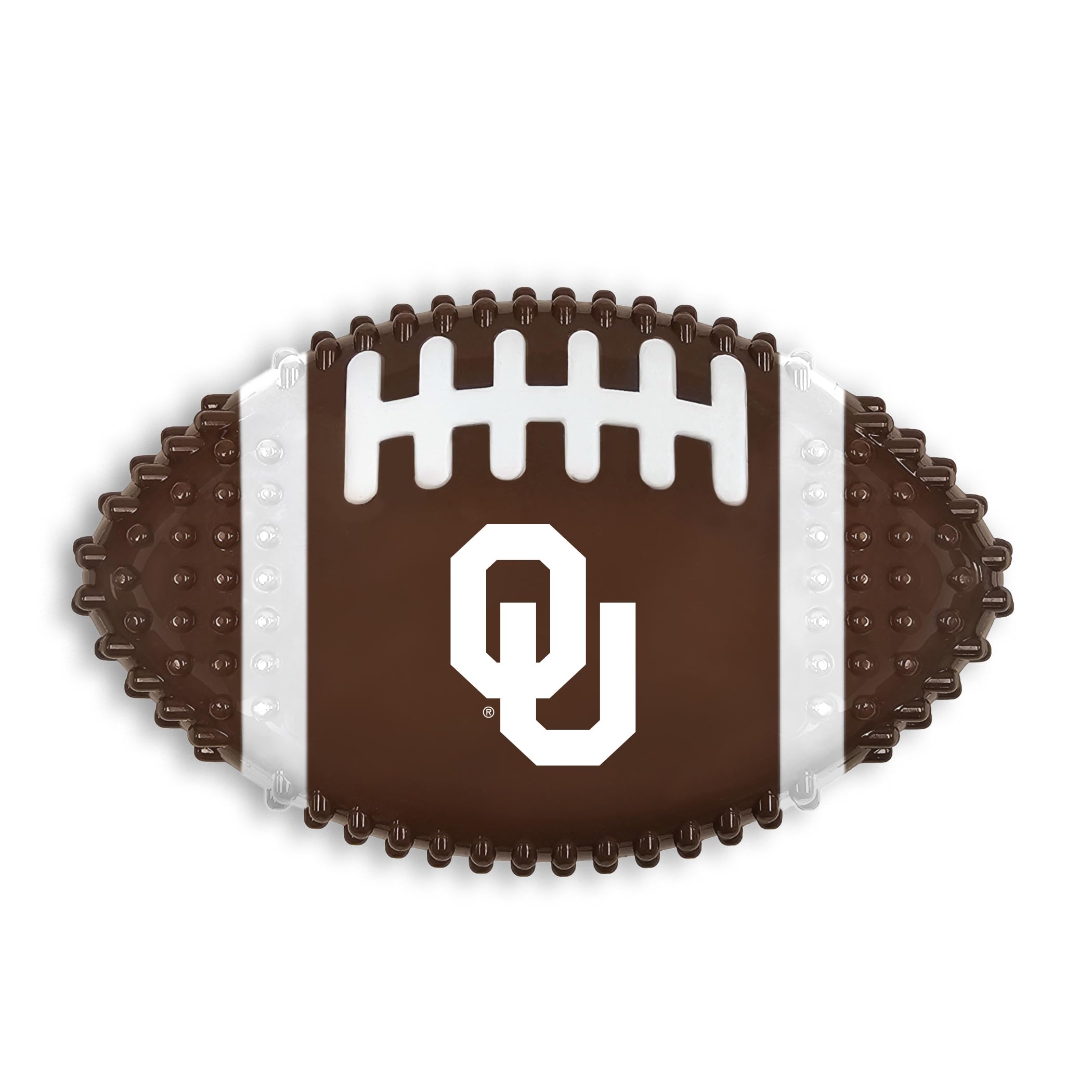 Pets First Ncaa Oklahoma Sooners Mega-Chew Hard Nylon Bacon-Flavored Bone Football Chew Toy. Interactive Tasty & Fun Chew Toy. I