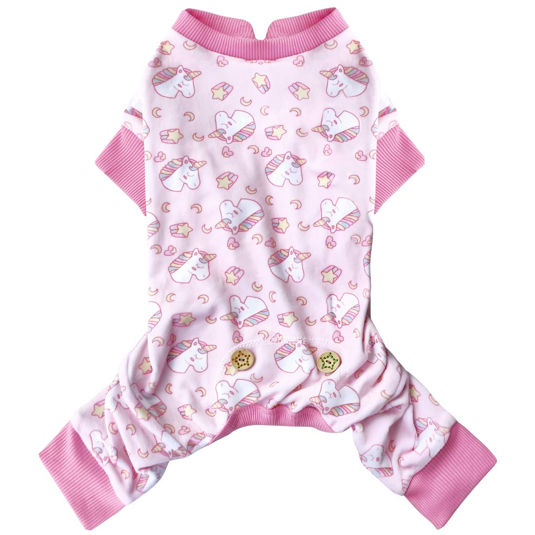 Kyeese Dog Pajamas Pink Unicorn Dog Coat Comfy Dog Surgery Recovery Suit Dog Clothes Dog Body Suits After Surgery Dog Costume Do