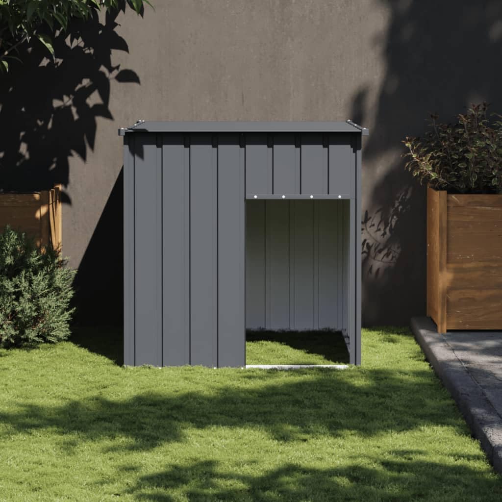 vidaXL Dog House with Roof Anthracite 43.3x40.6x42.9 Galvanized Steel