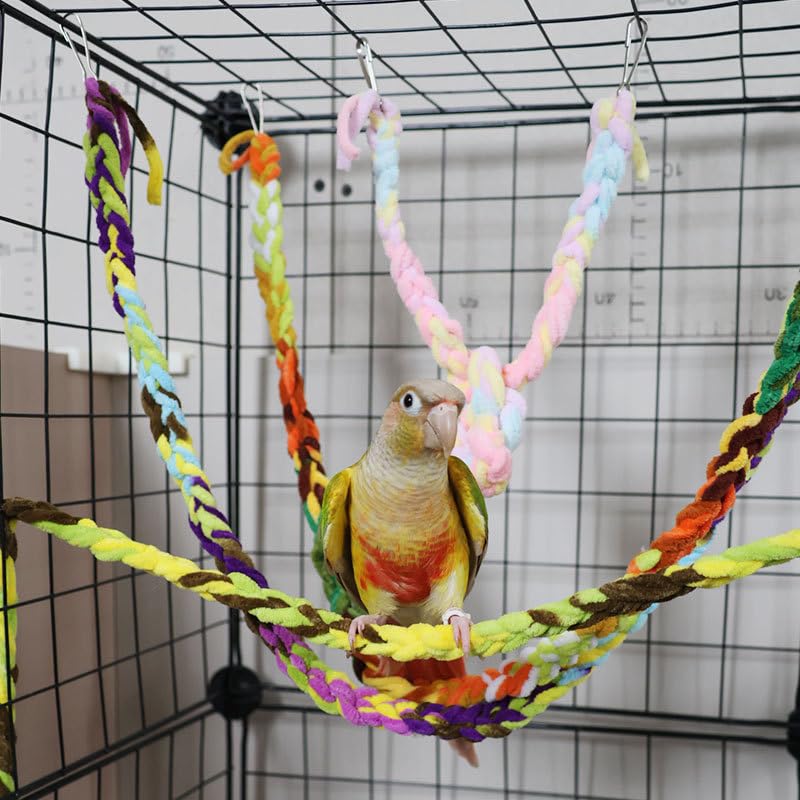 Rioussi Handmade Hanging Sugar Glider And Rat Toys For Climbing/Exercising/Jungle Exploration, Cage Accessories, Random Color, 6 Pack