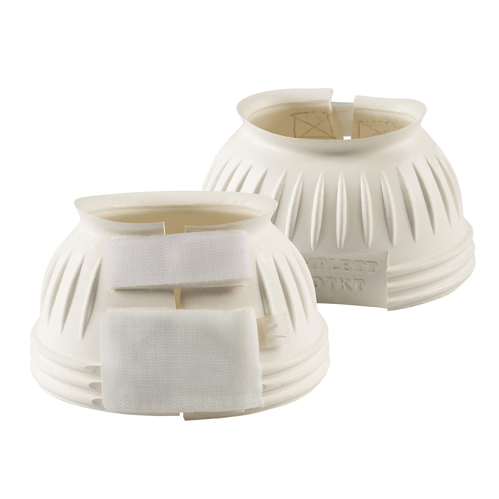 Horze No Turn Overreach Rubber Bell Boots For Horses - White - M
