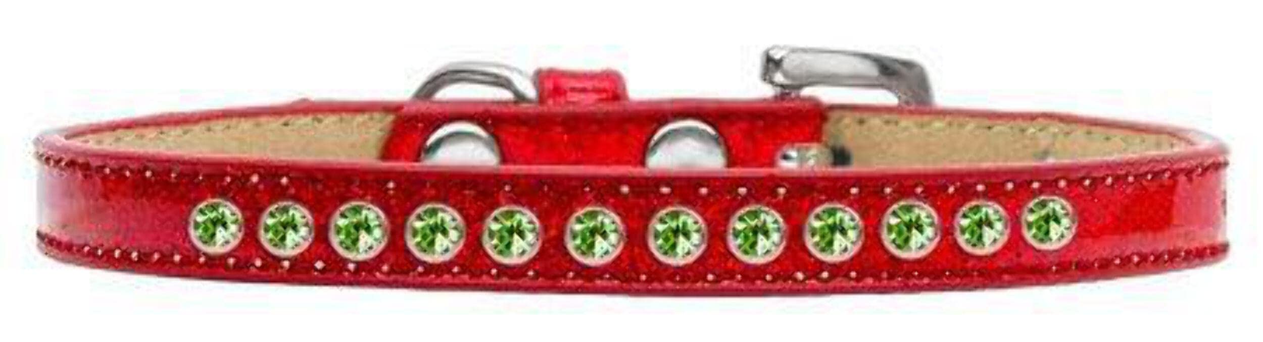 Dog, Puppy and Pet Ice Cream Collar, Lime Green Crystal Rimsets Red 8