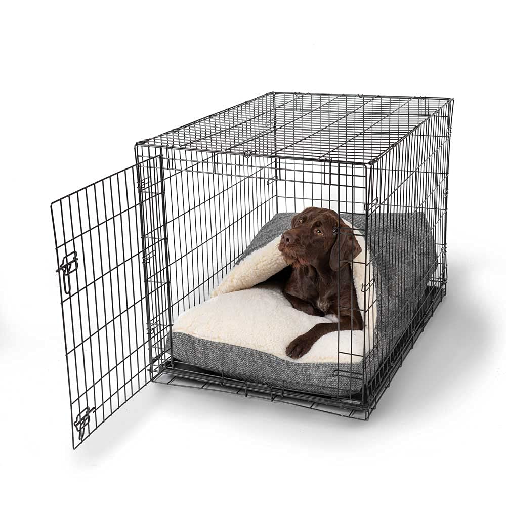 Snoozer Luxury Cozy Cave Crate Pet Bed With Microsuede, Large - Merlin Pewter