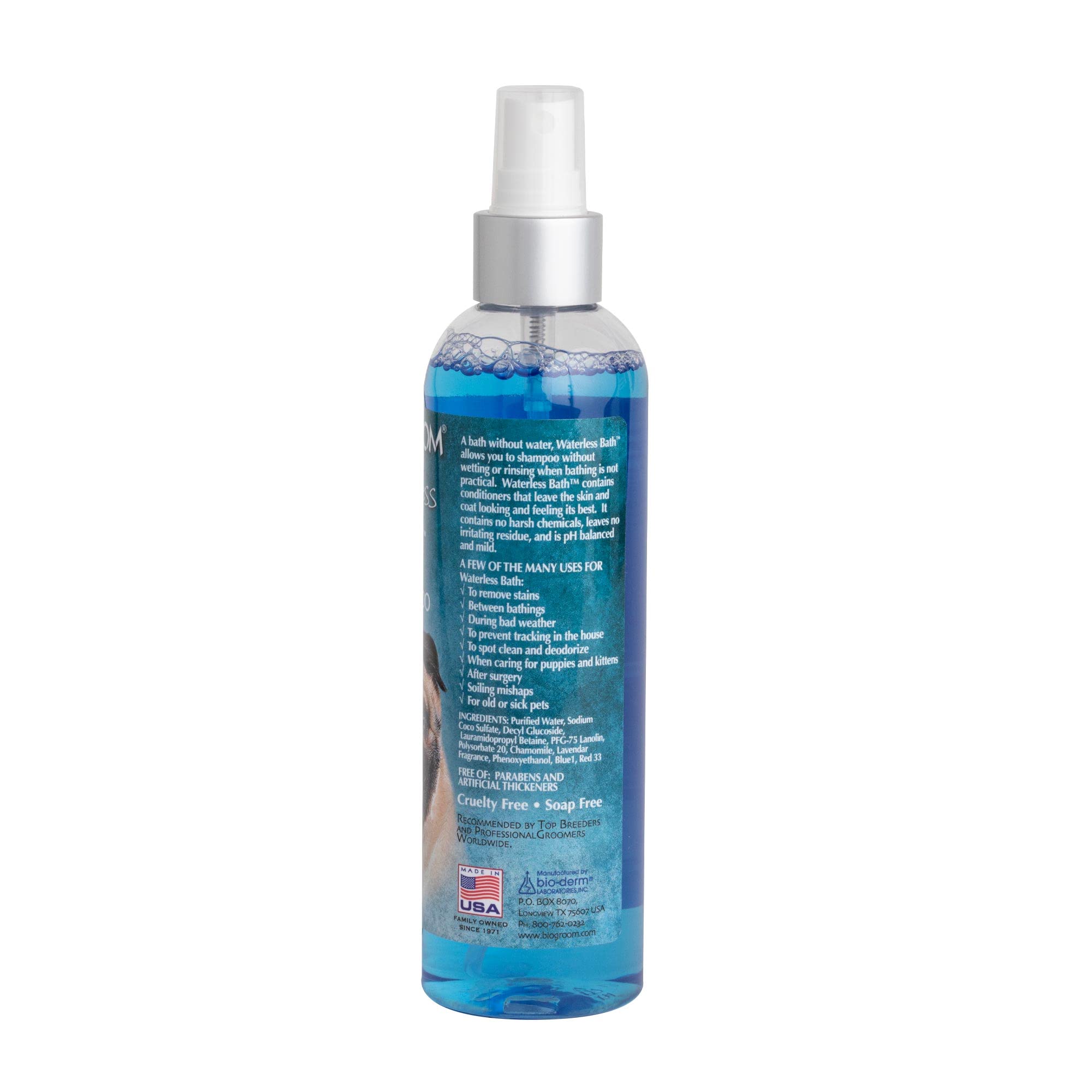 Bio-Groom Waterless Dog Shampoo - Tearless, No-Rinse, Dog Bathing Supplies, Puppy Wash, Cat & Dog Grooming Supplies, Cruelty-Free, Made In Usa, Dry Shampoo Spray, Dog Products - 8 Fl Oz 1-Pack