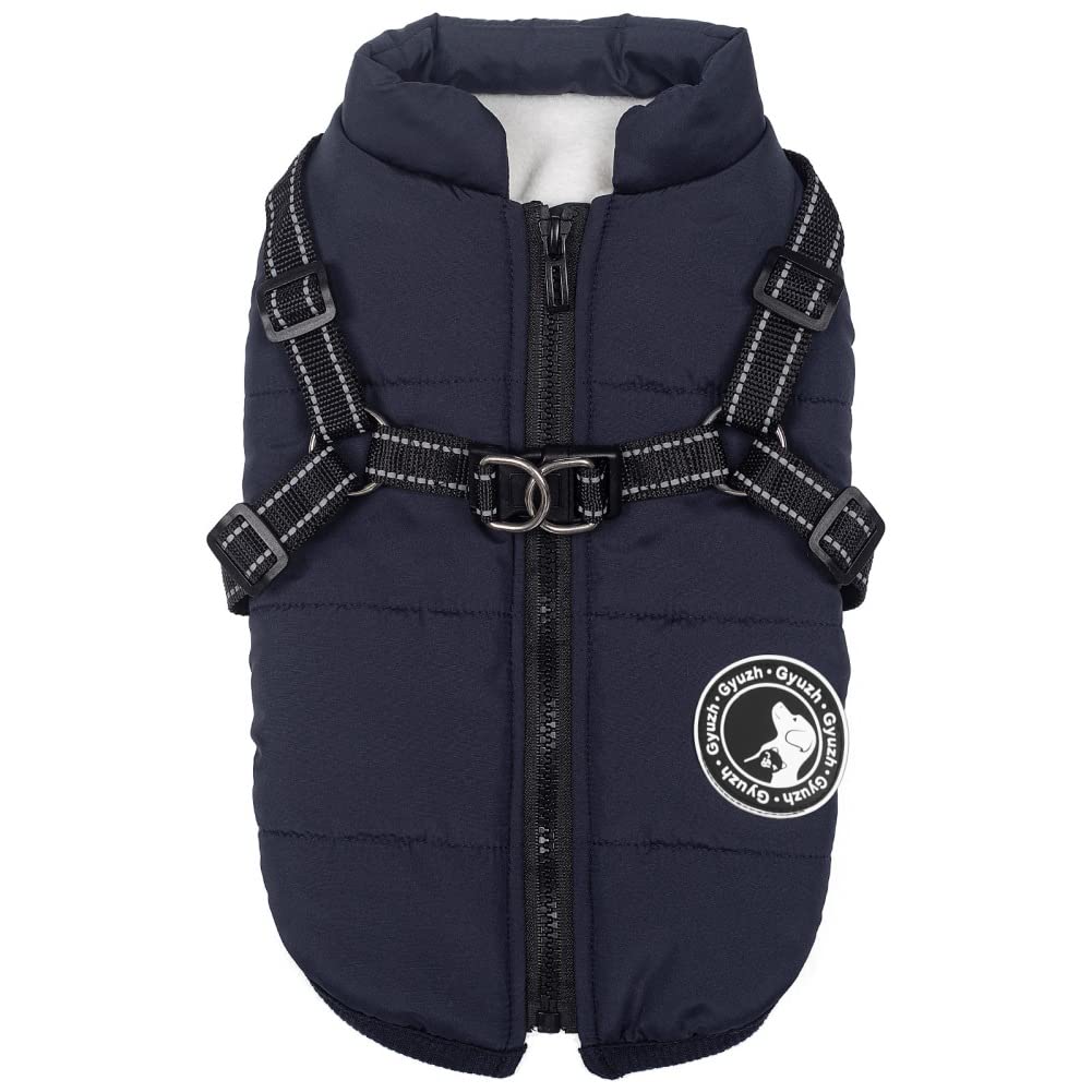 Gyuzh Dog Coat With Harness Winter Dog Coat Fleece Dog Jacket Waterproof Dog Coat Zipper Dog Jacket Puppy Coat Small Dog Clothes Dog Coat With Reflective Harness For Smal Medium Large Dogs