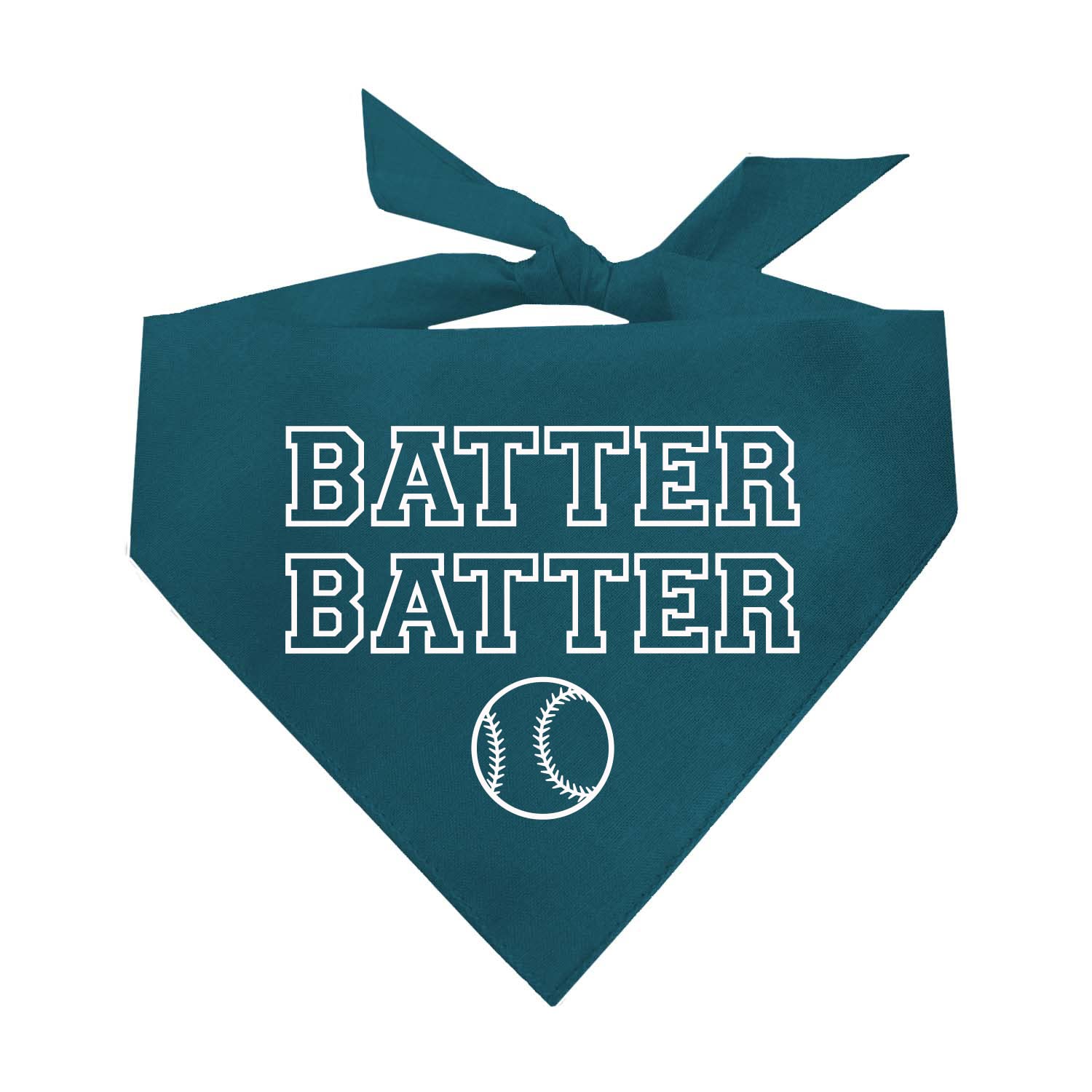 Batter Batter Baseball Dog Bandana (1050 Teal, One Size)