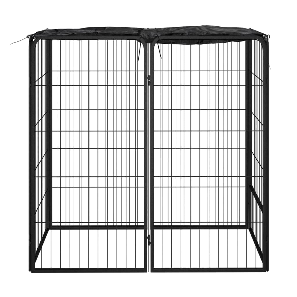 Vidaxl Dog Playpen – 6 Panels 19.7'X39.4' Powder-Coated Steel – Spacious, Robust And Portable Play Paradise – Ideal For Dog Trainers And Dog Lovers – Elegant Black