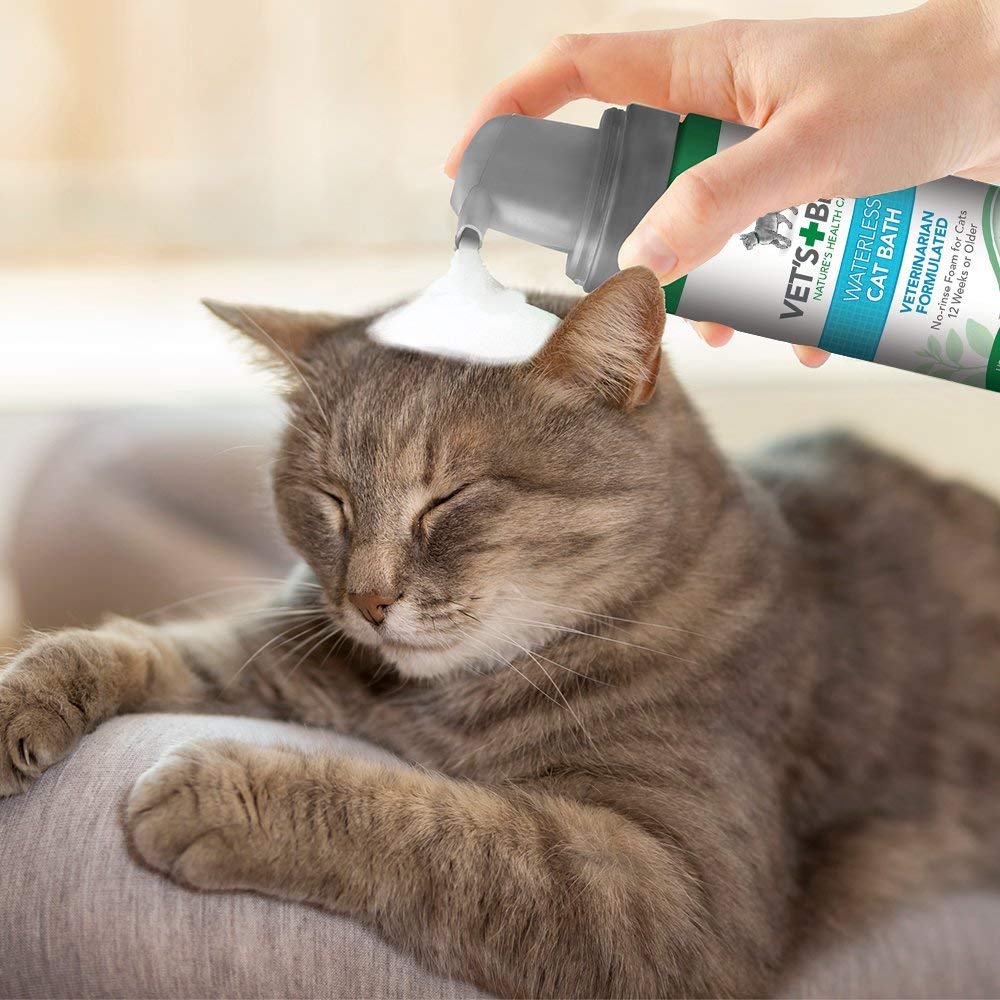Vet'S Best Waterless Cat Bath | No Rinse Waterless Dry Shampoo For Cats | Veterinarian Formulated | 4 Ounces,Green