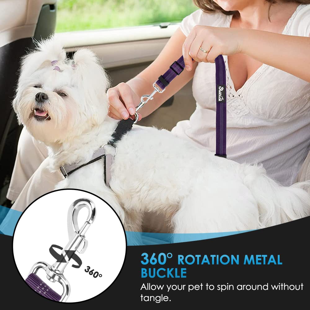 Lukovee Dog Safety Vest Harness With Seatbelt, Seat Belt Adjustable Pet Harnesses Double Breathable Mesh Fabric With Car Vehicle
