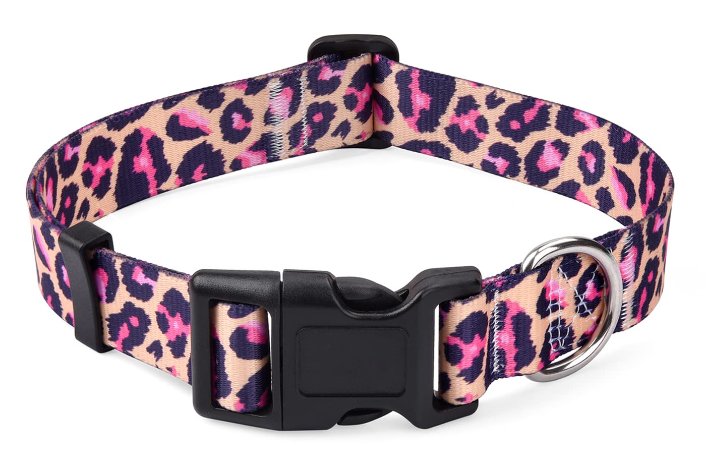 Mihqy Dog Collar With Bohemia Floral Tribal Geometric Patterns - Soft Ethnic Style Collar Adjustable For Small Medium Large Dogs(Pink Leopard,S)