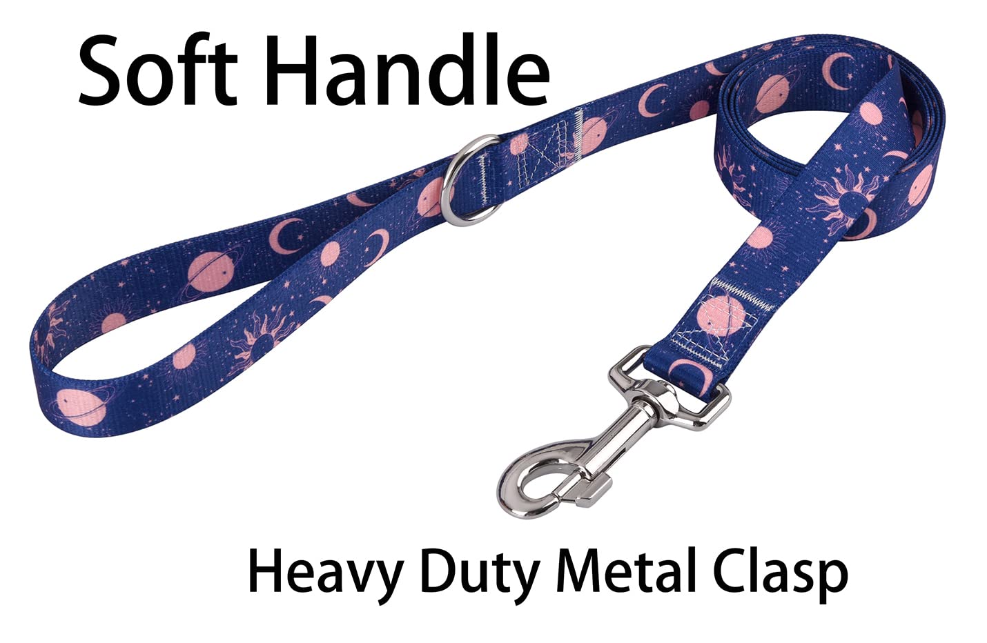 Hqyddmi Dog Collar & Leash Set For Large Dogs, Soft Comfy Pet Collar - Universe Pattern For Boys & Girls Puppies To Adults