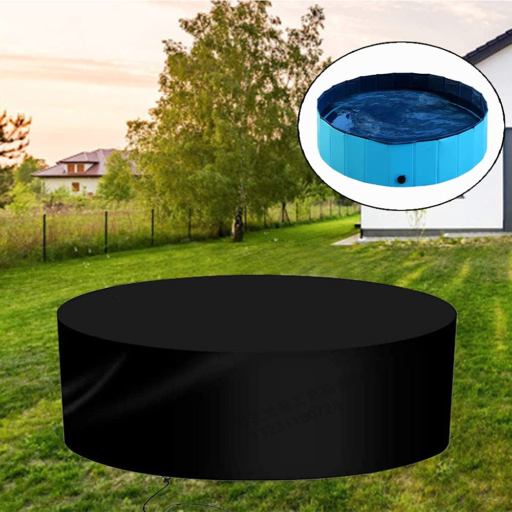 Cozzka 63inch Foldable Dog Pet Bath Pool Cover Large Round Collapsible Dog Pet Pool Bathing Tub Kiddie Pool for Covers Portable,