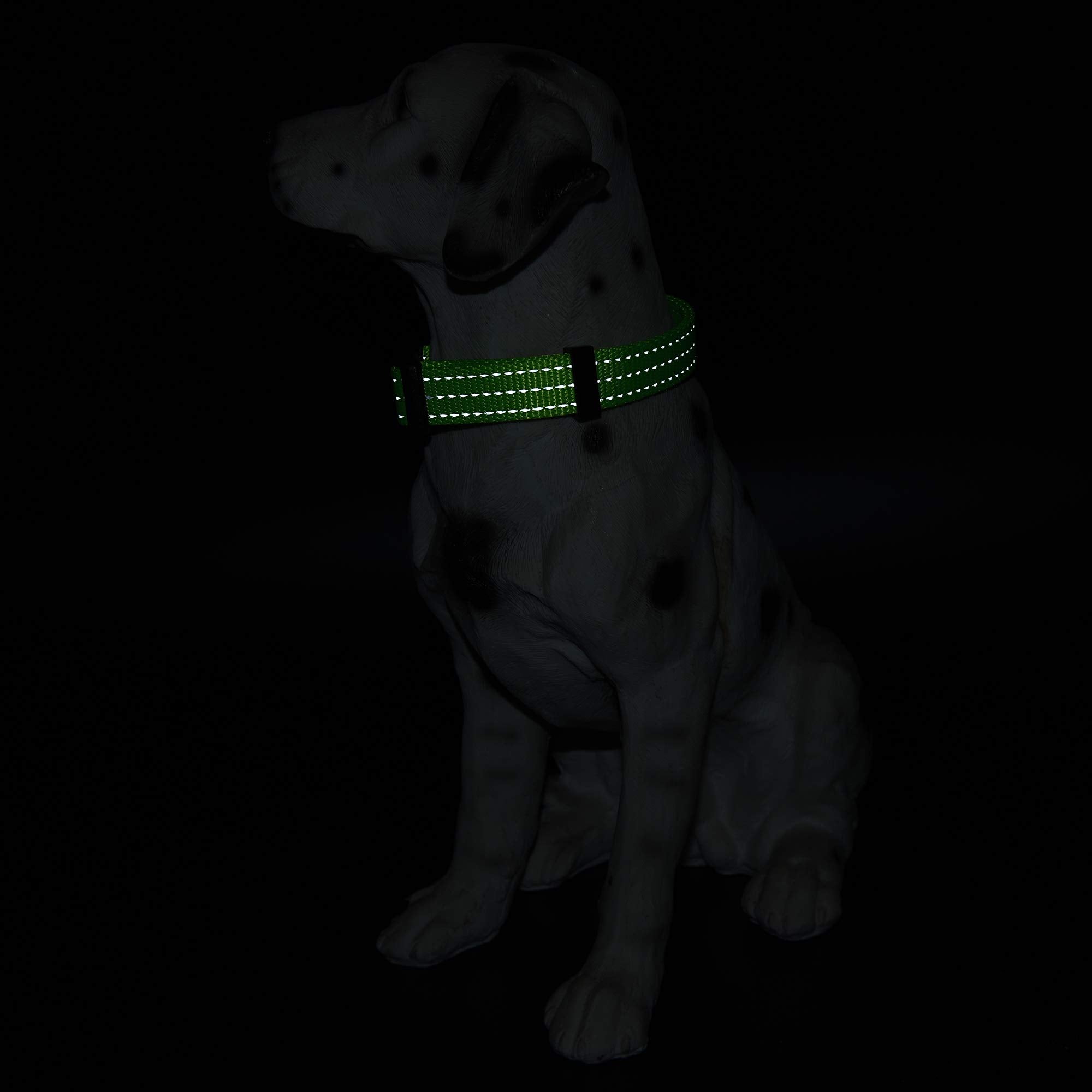Mile High Life Dog Collar | Nylon Reflective Dog Collars | Light Weight Puppy Collars | Lime Green Dog Collars For Large Dogs (S