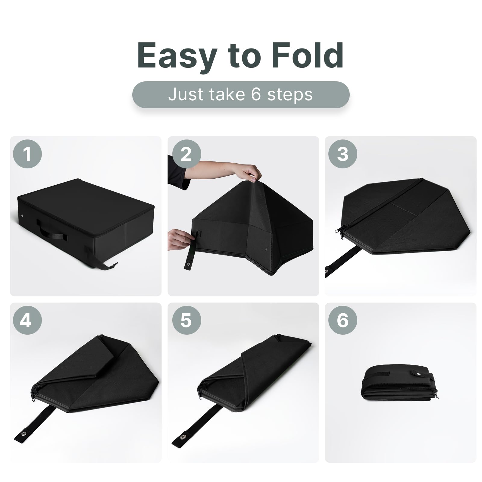 Portable Cat Litter Box, Leak Proof, Foldable, 16X12X4.3In Black,Perfect For Hotel Stays And Road Trips
