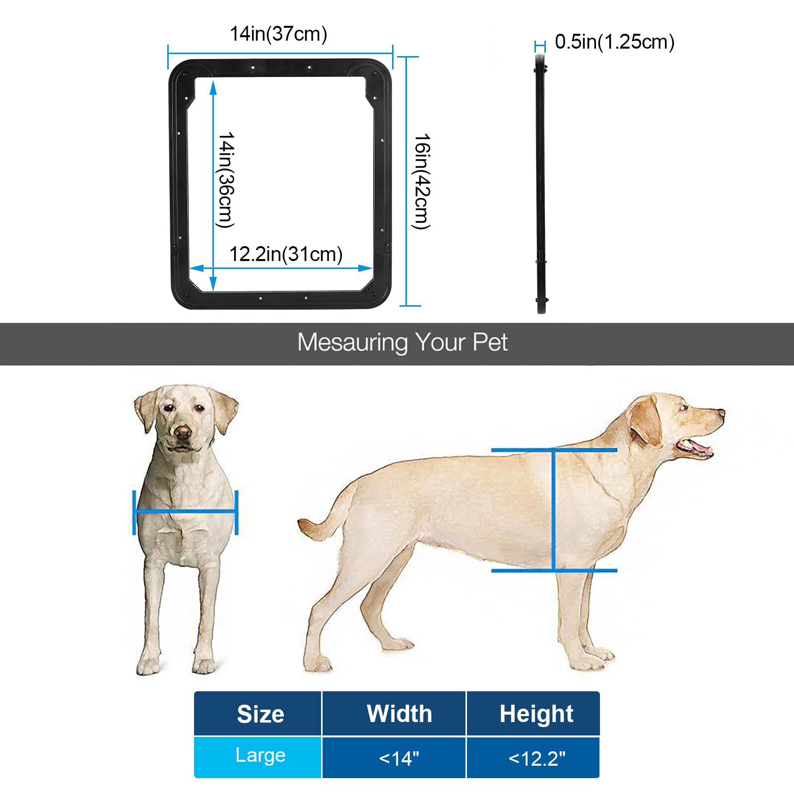 Ownpets Flap For Large Dog Screen Door,Only Flap Replacement And Screws,Flap Size 14X12 Inch,Only Flap Included.