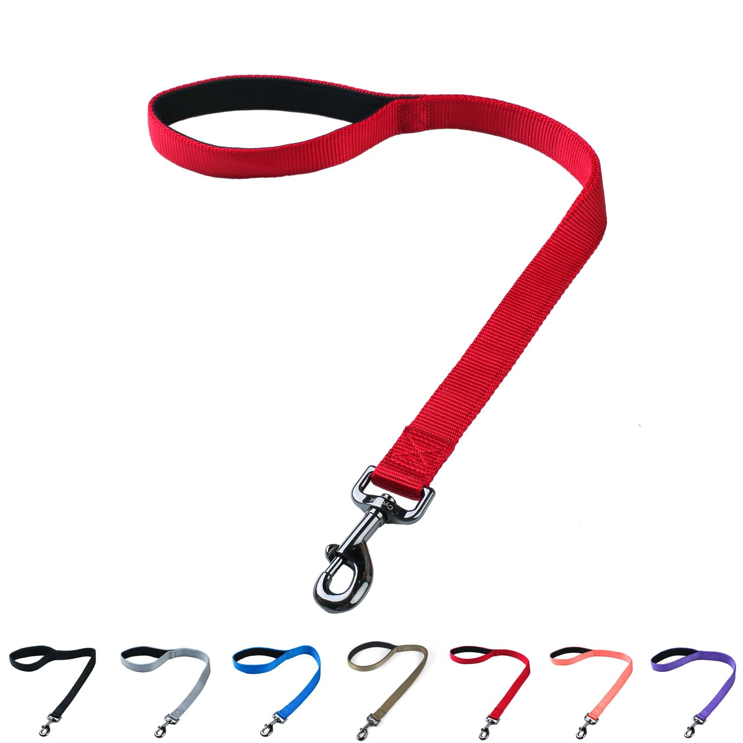 Cyclpet Premium 24 Inches Nylon Short Dog Leash With Heavy Duty Clasp And Comfort Padded Handle For Large Medium Breed Dogs Dail