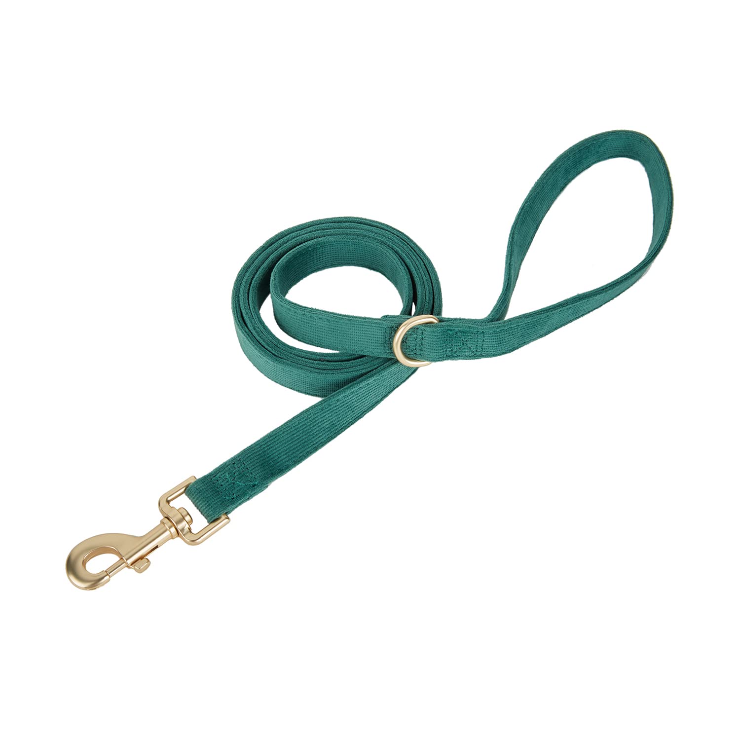 Petiry Soft Corduroy Fibric Dog Leash, 5 Feet Length Lead With Heavy Duty Rotating Hook, For Small Medium Dogs.(S,Green)