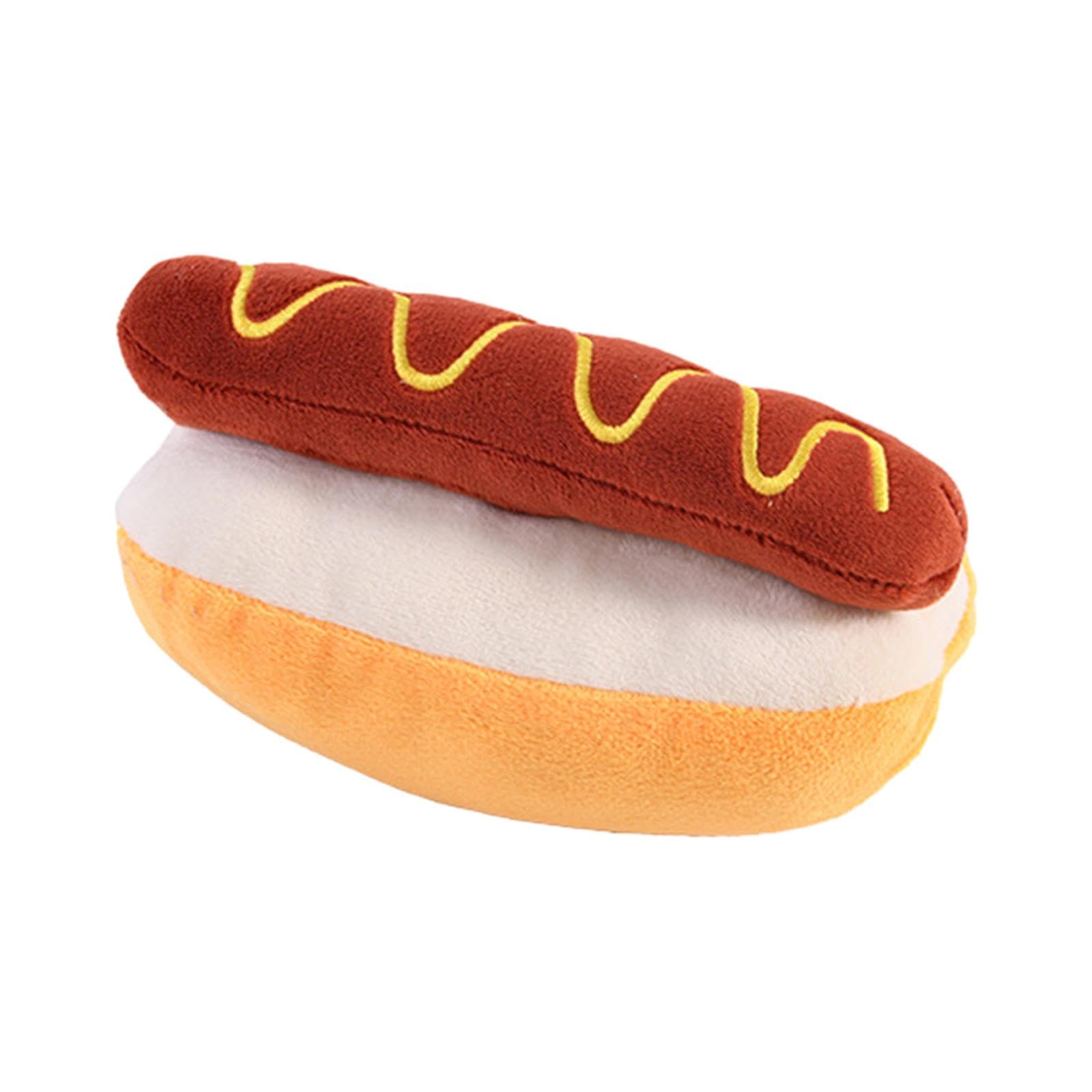 Enakshi (Label) Creations Dog Squeak Toy Simulated Hot Dog Plush Dog Toy for Medium Large Dogs KittensPet Supplies|Dog Supplies|