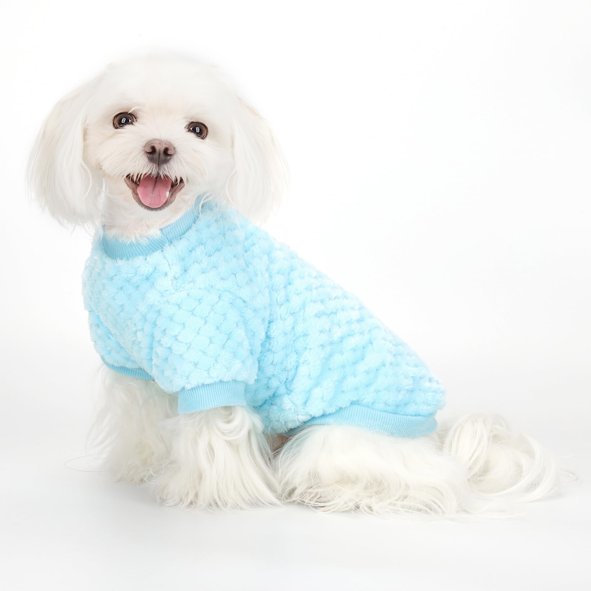 Fuzzy Pineapple Grid Dog Sweater - Ultra Soft & Warm Winter Pet Apparel, Fluffy Textured Knit For Small, Medium Dogs And Cats, C