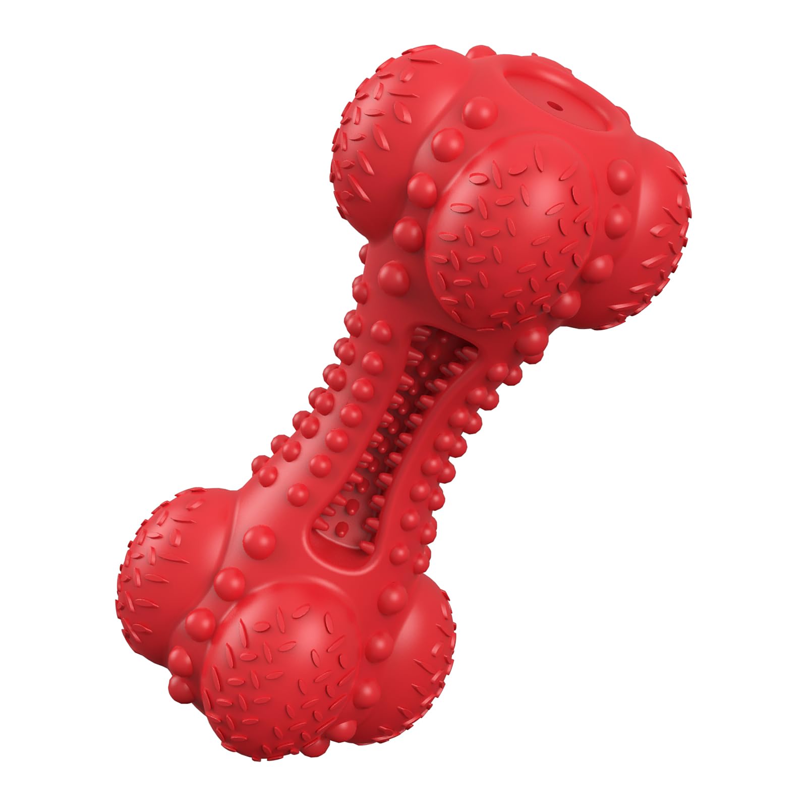Schitec Squeaky Dog Chew Toy For Aggressive Chewers Large Breed, Tough Interactive Teething Rubber Bone For Big Medium Dogs