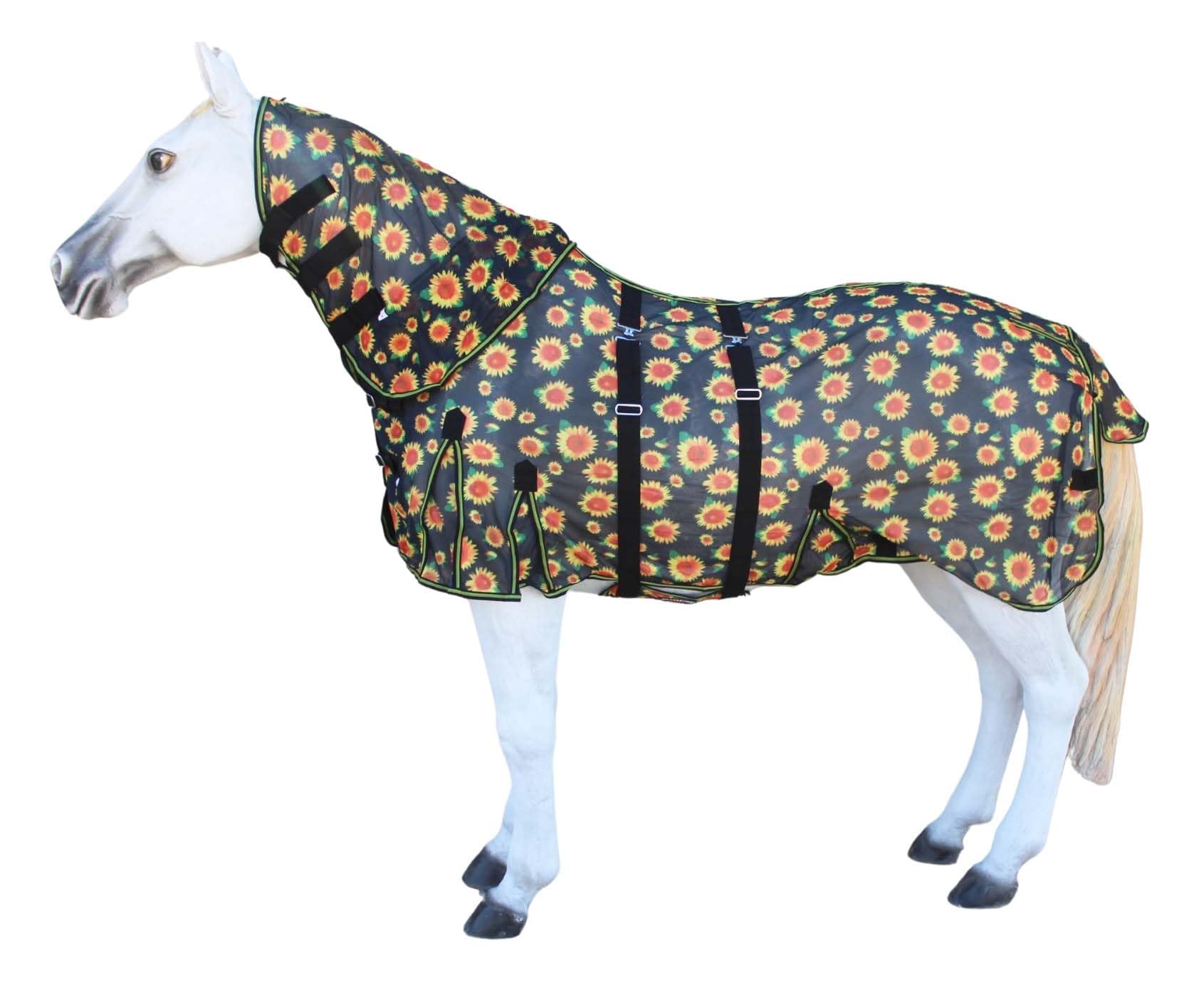 60 Horse Flysheet Summer Spring Airflow Mesh Removable Neck Sunflower 73158