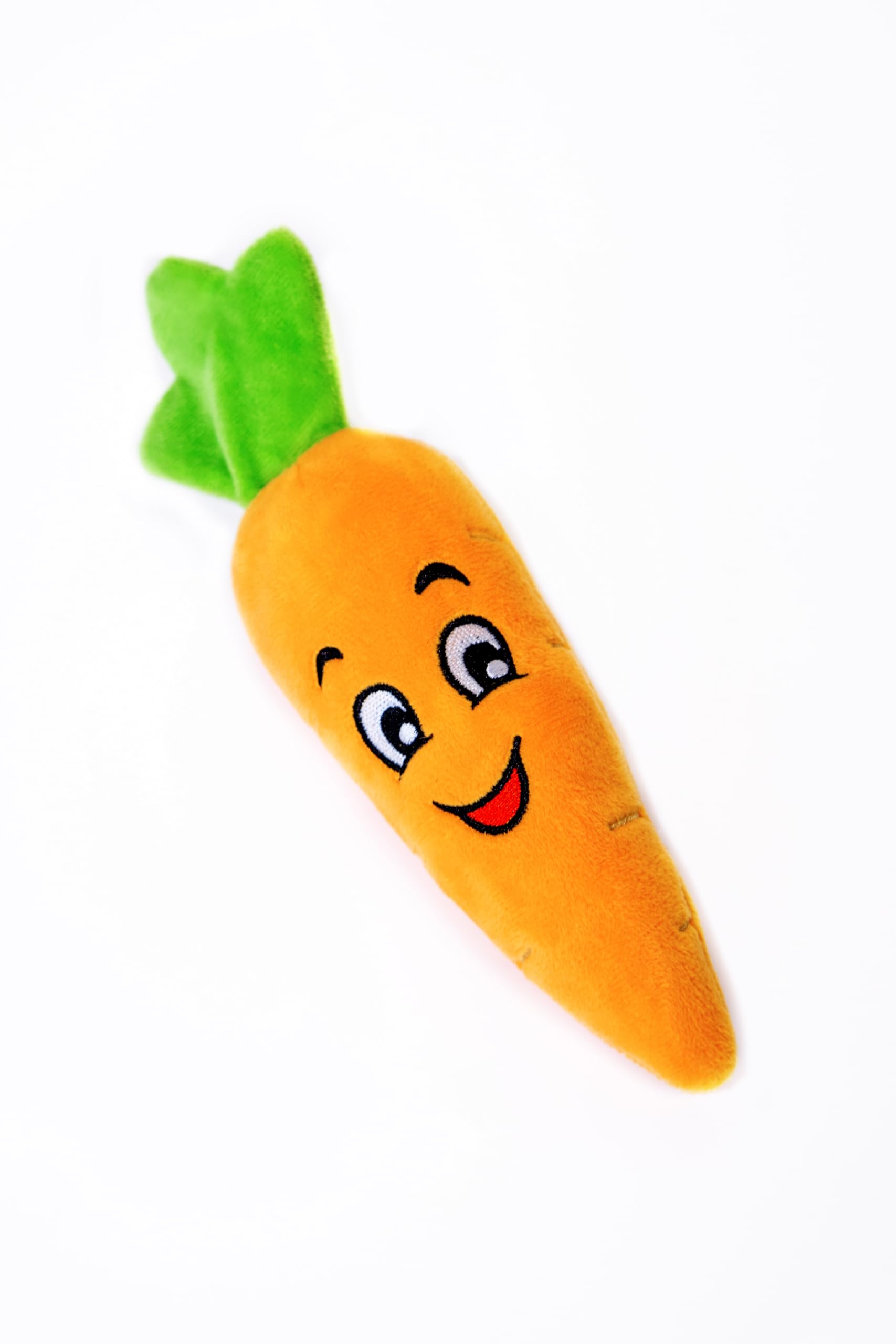 Glow Pups Carrot Shaped Plush Dog Toy, Dog Toy With Squeaker For Small And Medium Size Dogs (Carrot)