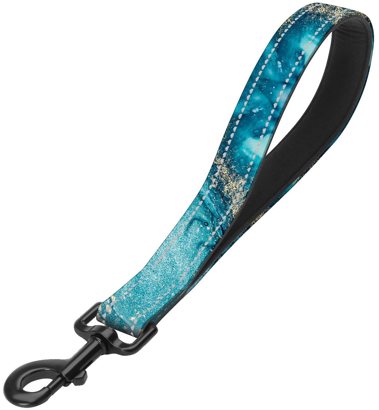 Blue Ocean Nylon Short Dog Leash For Training Control - Reflective, Padded Handle For Large & Medium Dogs