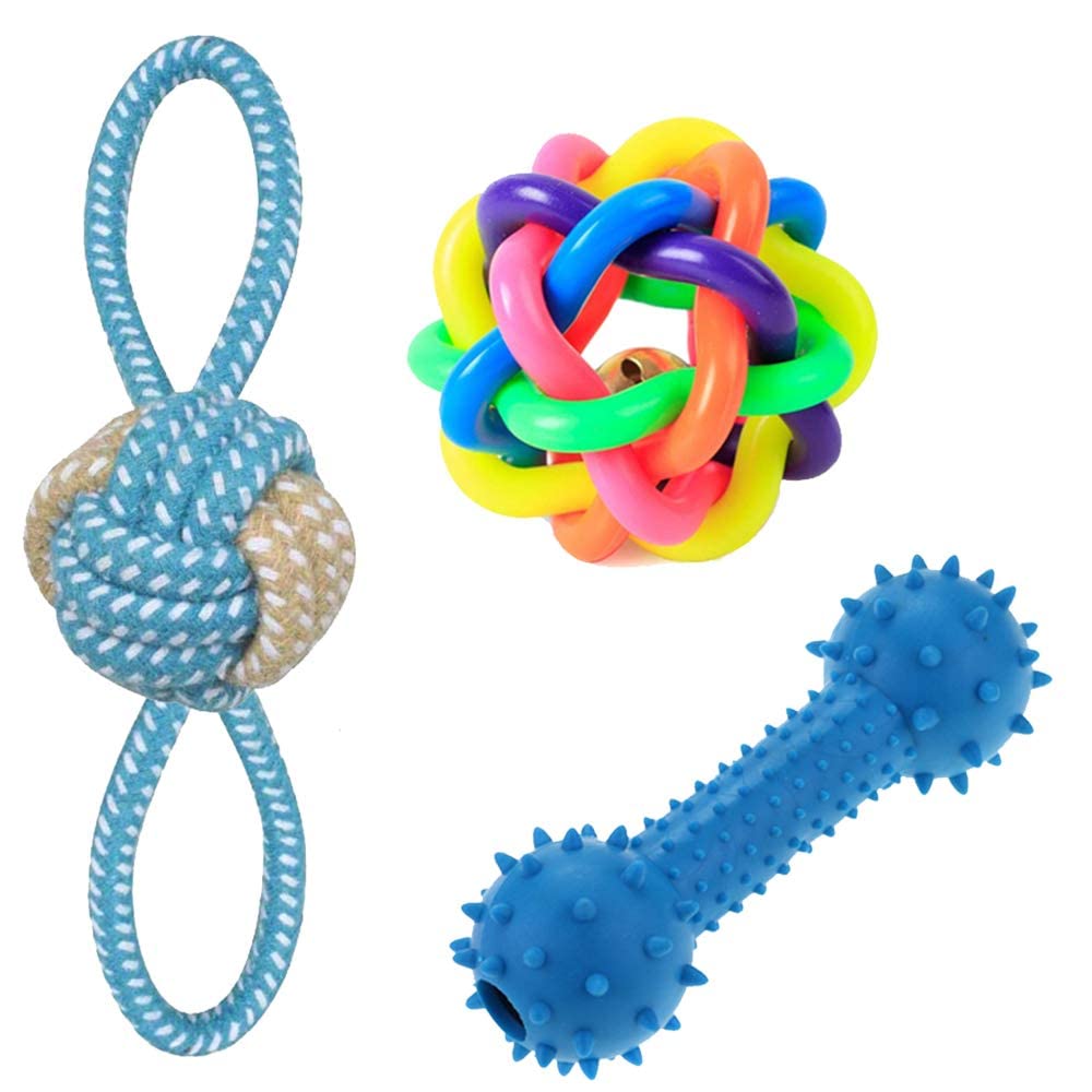 Psk Pet Mart Washable Cotton Rope Chew Toys Teething Tug Toys For Puppy, Small Dogs  Pack Of 3