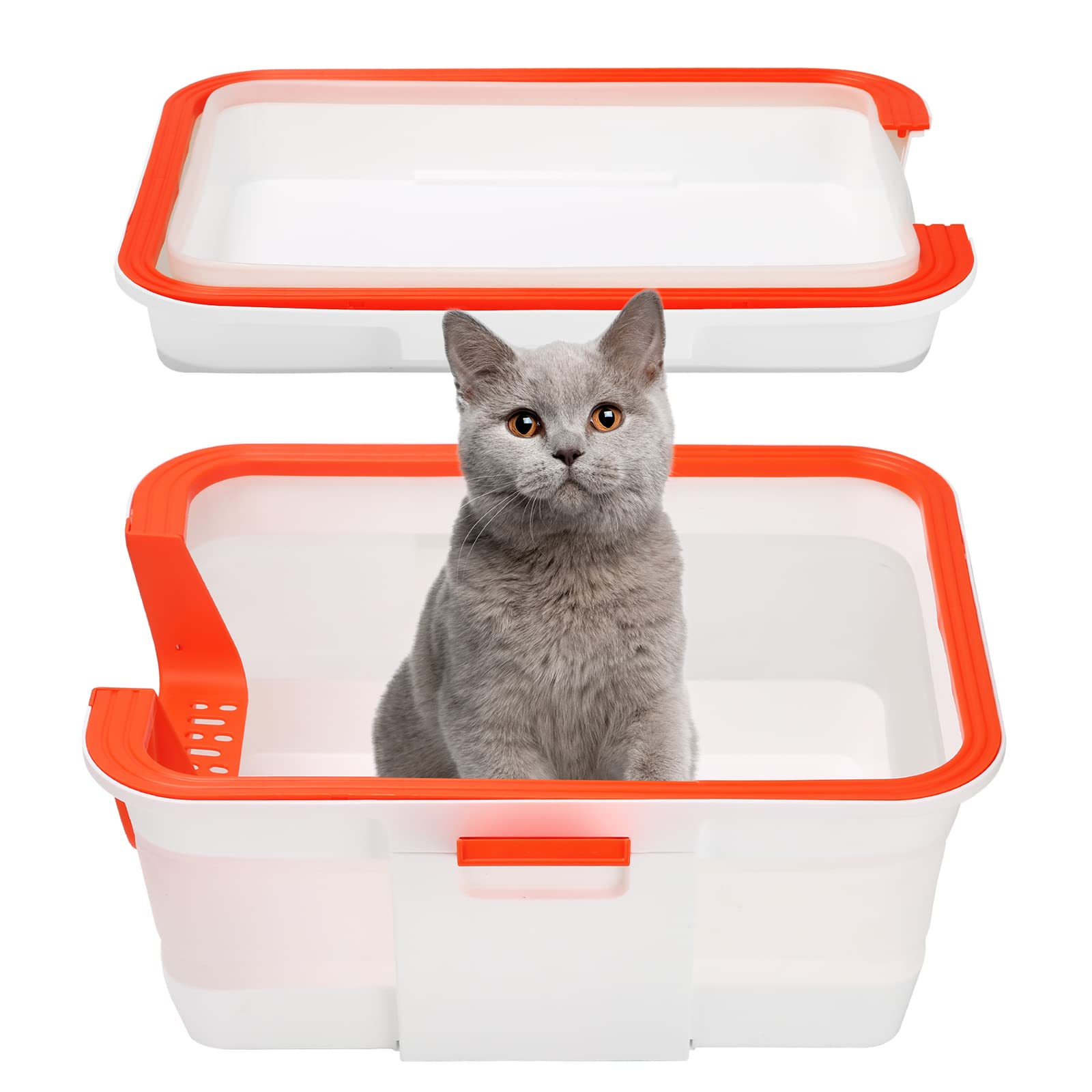 Lilmonster Portable Cat Litter Box Foldable For Travel Suitable For Kittens/Senior/Handicapped Cats, Covered Cat Toilet, Multifu