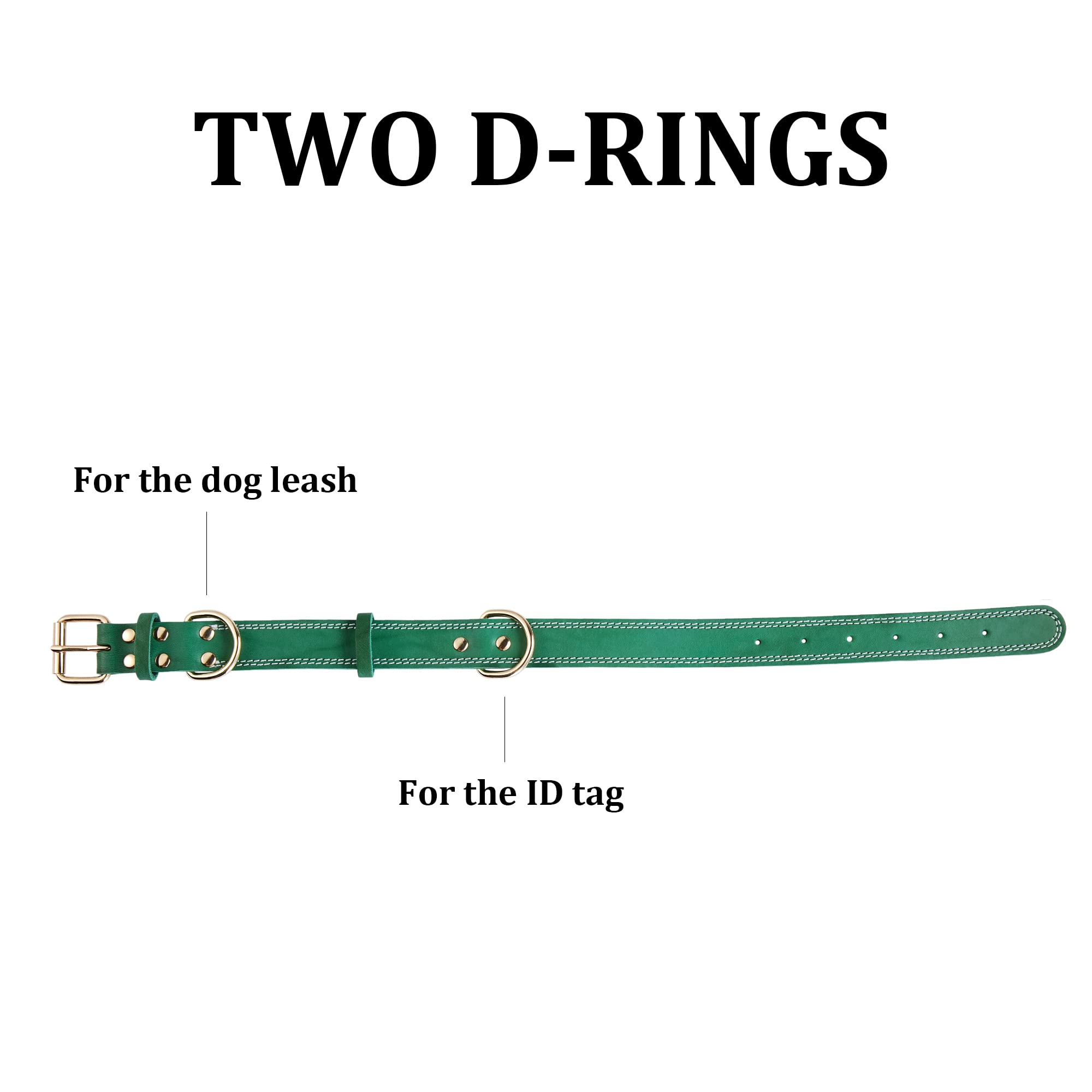 Daihaqiko Genuine Leather Dog Collar, Heavy Duty Wide Dog Collar For Small, Medium, Large And Extra Large Dog (S: 0.8' Wide For