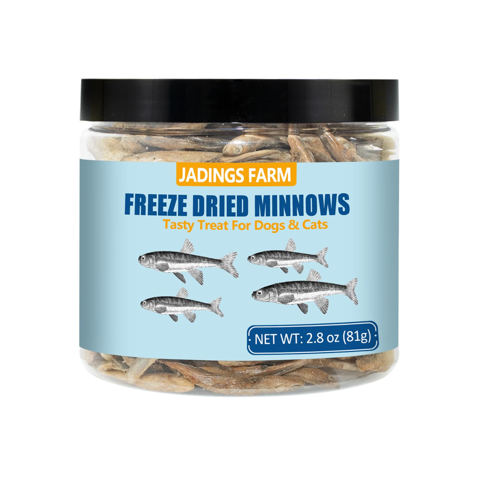 JADINGSFARM Minnows 2.8 oz Freeze Dried Minnows, 100% Natural Cat Treat, Dog Treat, Freeze Dried Minnows for Cats Freeze Dried M