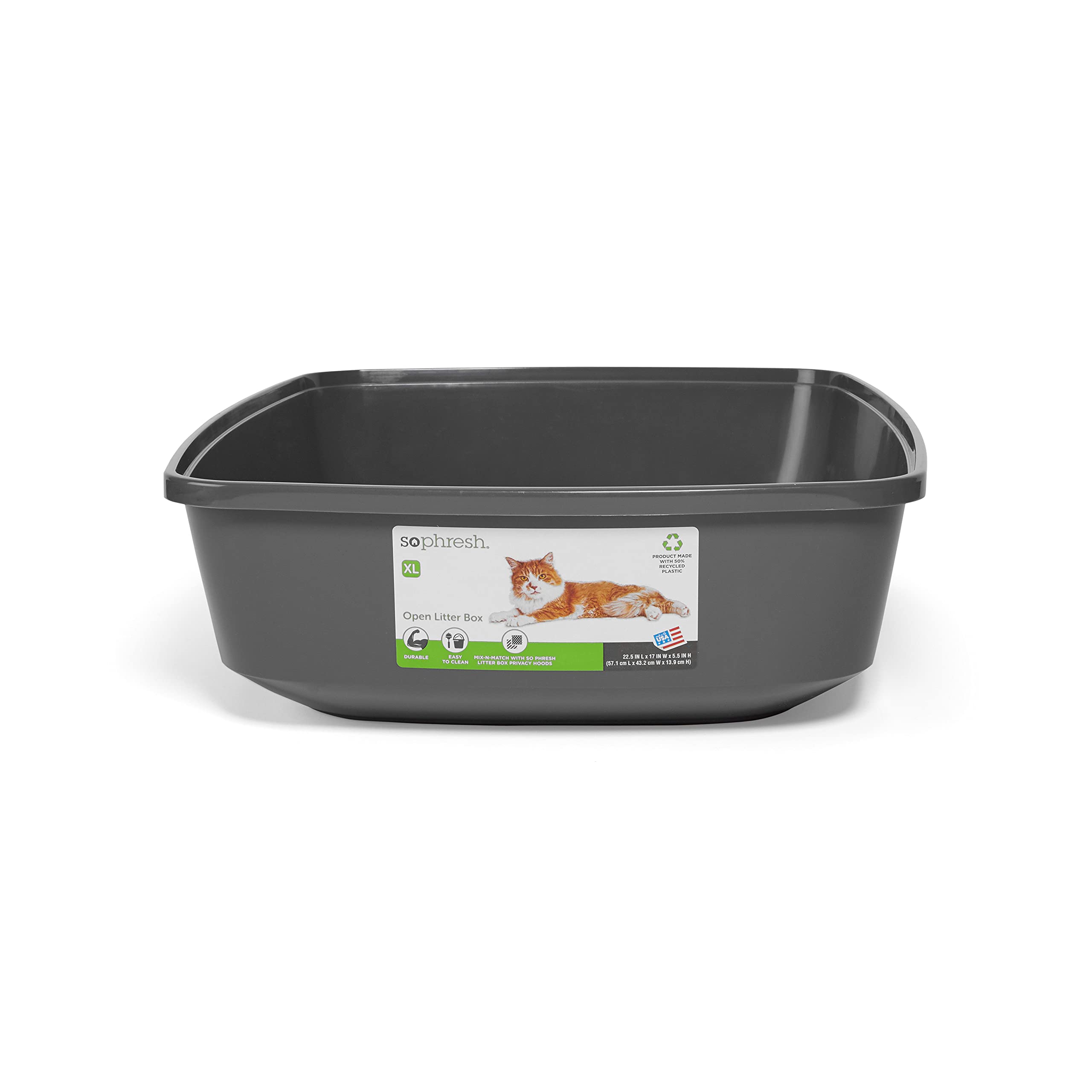 So Phresh Charcoal Open Cat Litter Box 22.5' L X 17' W X 5.4' H