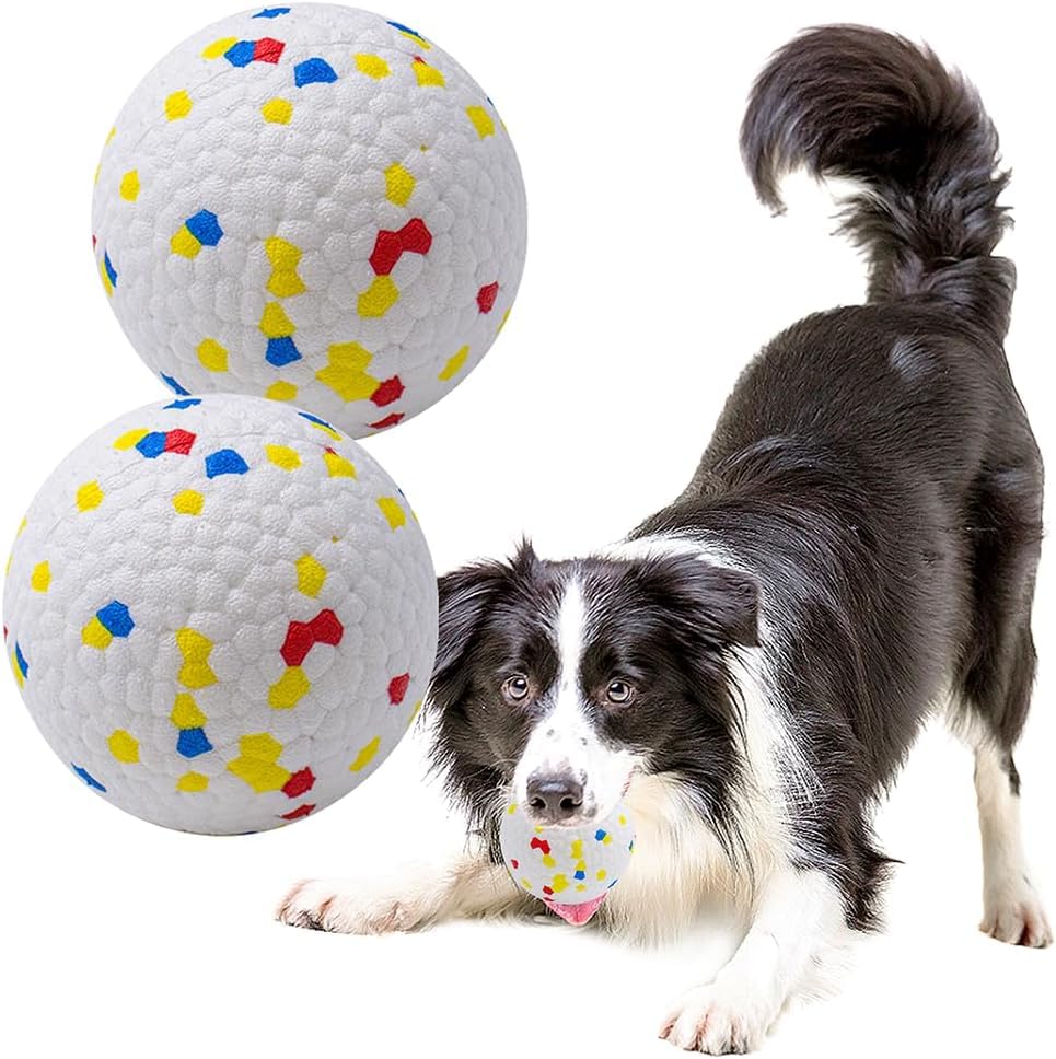 Petangel 2Pcs 2.9 Dog Balls For Aggressive Chewers, Indestructible Dog Toys, Chew Toys For Teething, Durable Dog Chew Toy, Toug