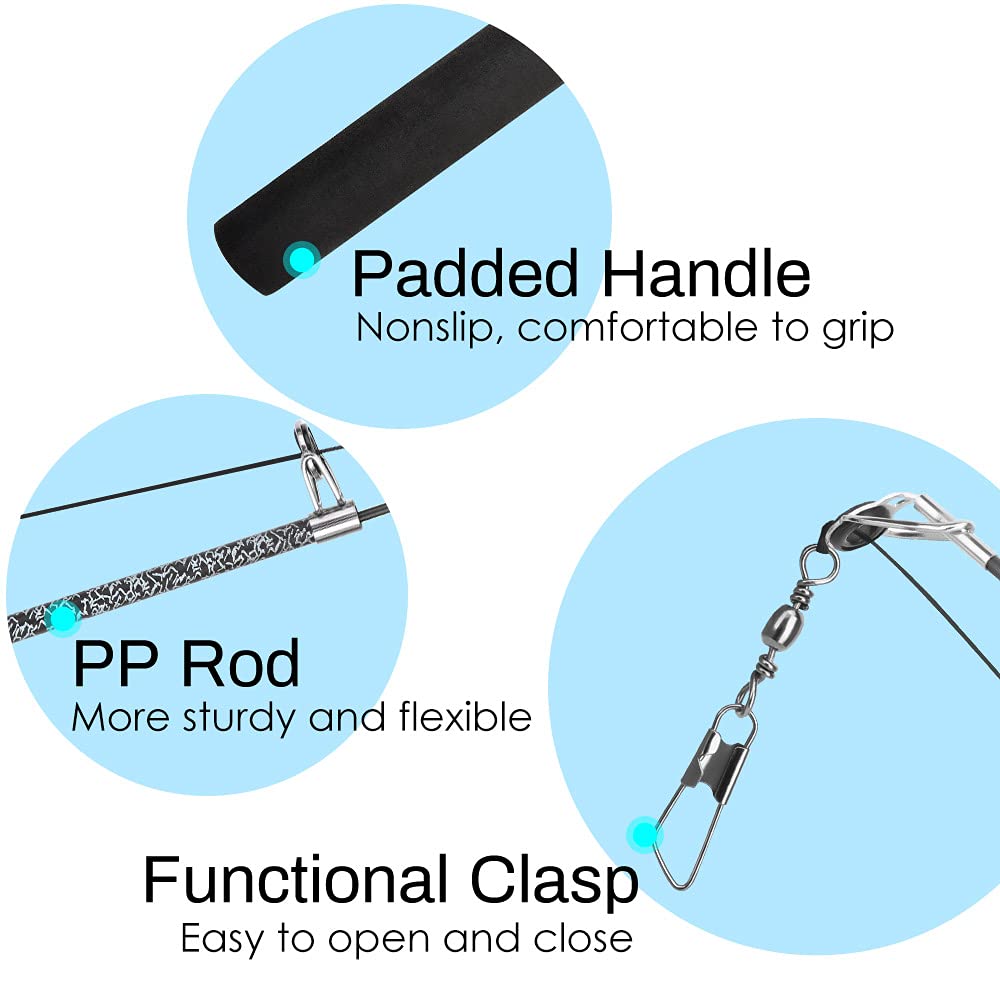 Pawaboo Cat Feather Toys, 4 Pack Interactive Cat Feather Teaser Wand Toys, Retractable Fishing Pole Wand Catcher Exerciser With Refill Fish, Dragonfly Worm With Bells, Fun Cat Kitten Kitty Playing Toy