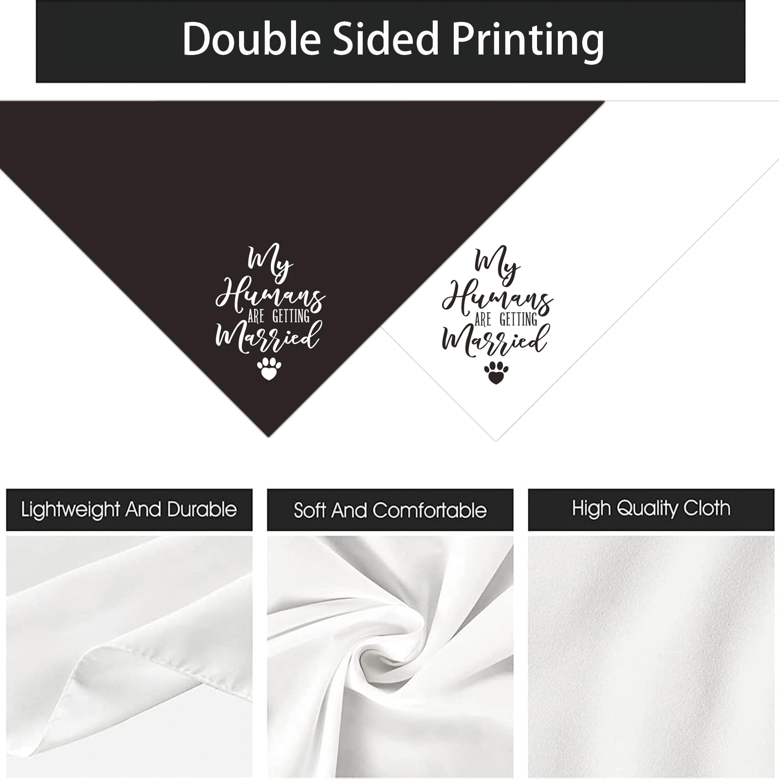 Engagement Announcement Dog Bandana - My Humans Are Getting Married Dog Wedding Outfit Engagement Gifts - 2 Pcs Adjustable Trian