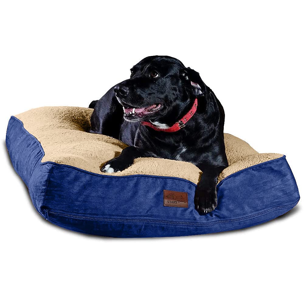 Floppy Dawg Extra Large Dog Bed With Removable, Washable Cover And Waterproof Liner. Pillow Stuffed With Orthopedic Memory Foam Blend. Made For Big Dogs Up To 100 Pounds Or More.