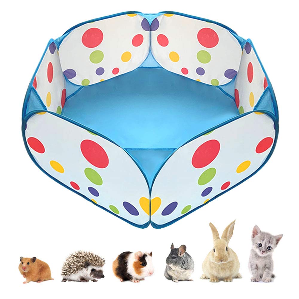 Portable Small Animals Playpen, Outdoor/ Indoor Pop Open Pet Exercise Fence, Guinea Pig Accessories Metal Wire Yard Fence C&C Ca