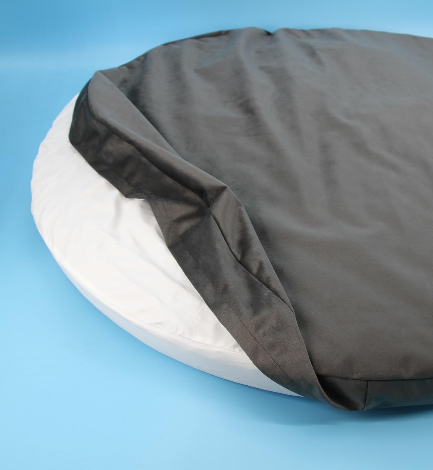 Eechicspace Waterproof Round Dog Bed With Washable Removable Cover & Liner Grey Velvet Orthopedic Foam Pad 36 Inch