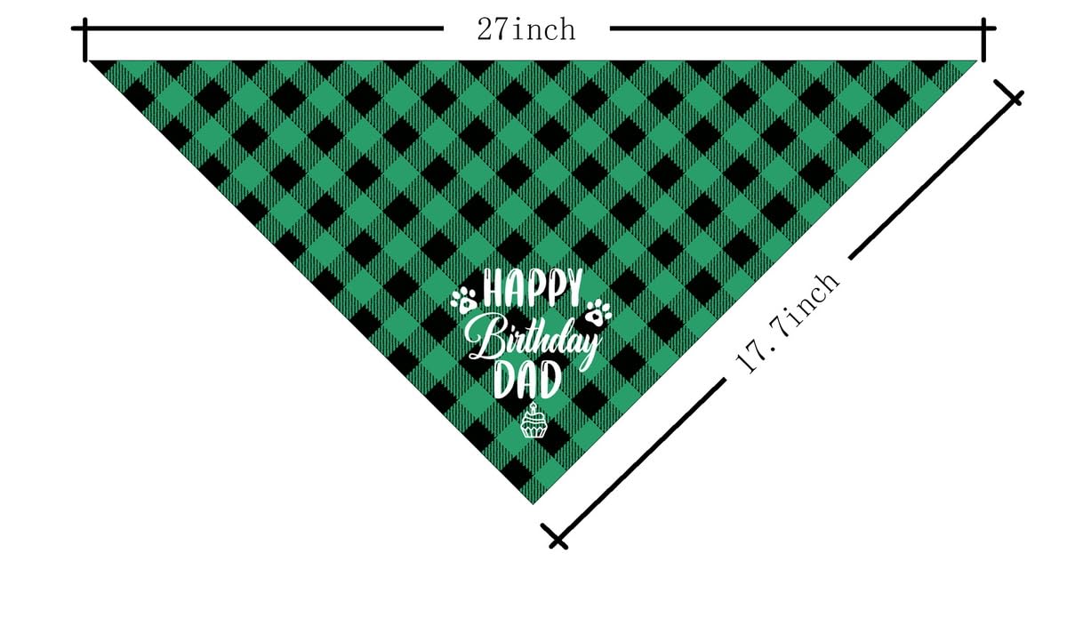 Auii Jo Design Dog Bandana, Plaid Geometric Pattern, Comfortable & Breathable, Perfect For Small To Large Dogs, 25*17In, Unisex,